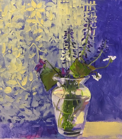 For Love of Violets 11x10 
Available at Cove Gallery, Wellfleet, MA
